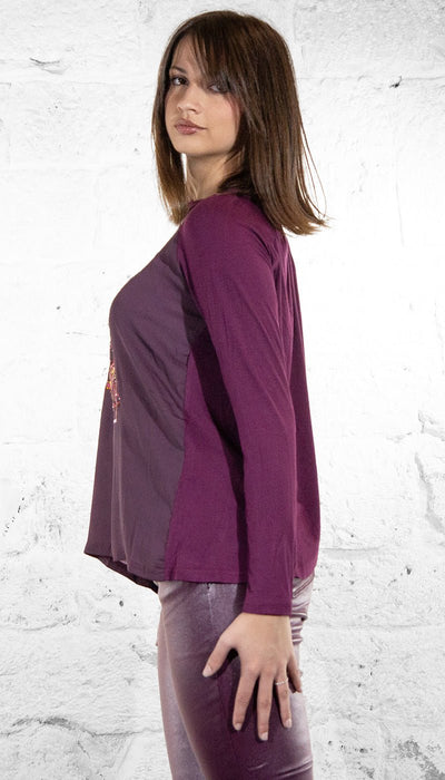 Gaudi T-shirt da donna in jersey e georgette con stampa T-Shirt e top - Boutique Luisa Trendy