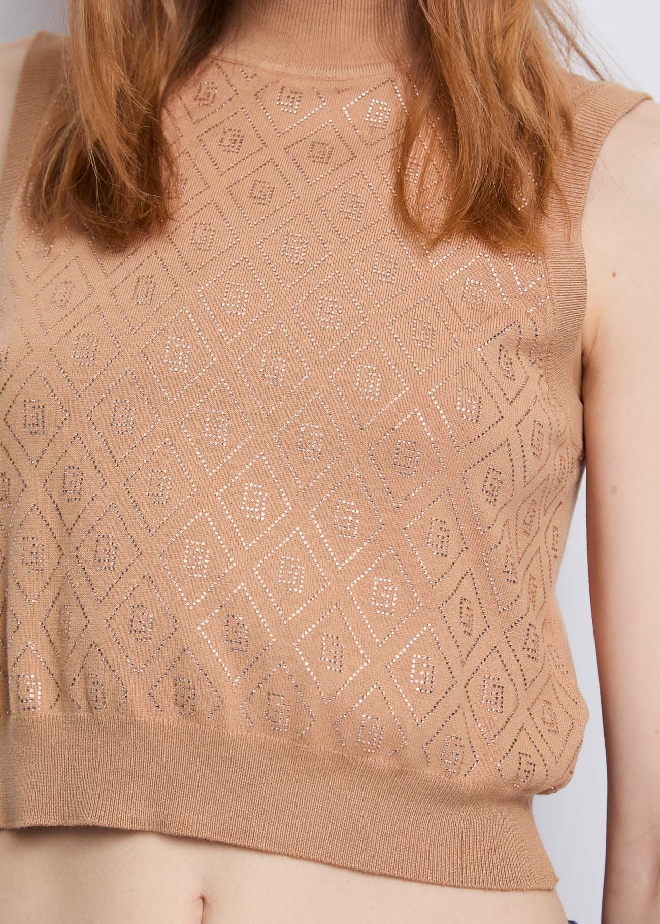 Gaudi Top da donna in filato con strass Maglie e cardigan Donna - Boutique Luisa Trendy