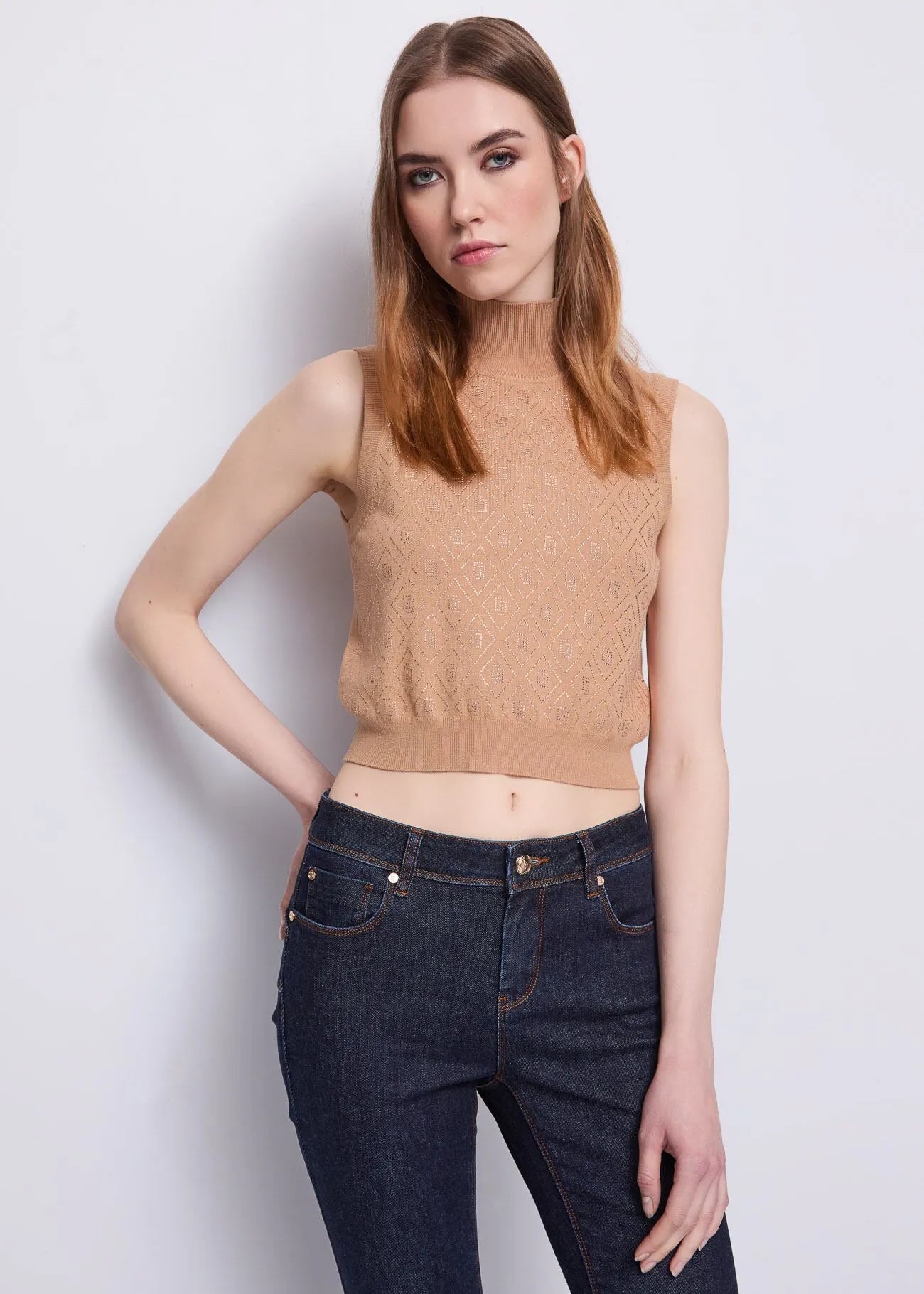 Gaudi Top da donna in filato con strass Maglie e cardigan Donna - Boutique Luisa Trendy