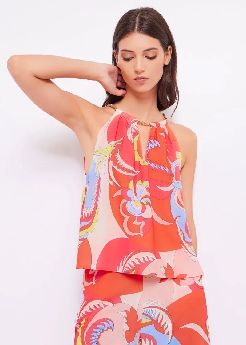 Gaudi Top floreale in georgette T-Shirt e top - Boutique Luisa Trendy