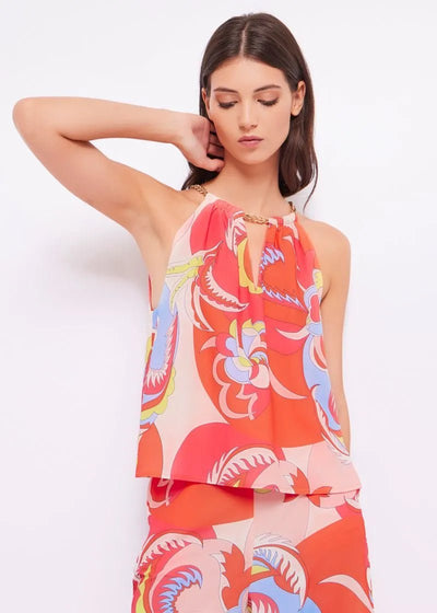 Gaudi Top floreale in georgette T-Shirt e top - Boutique Luisa Trendy