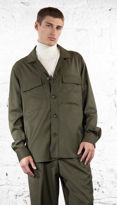 Havana & Co Overshirt in tessuto stretch verde Abiti e giacche - Boutique Luisa Trendy