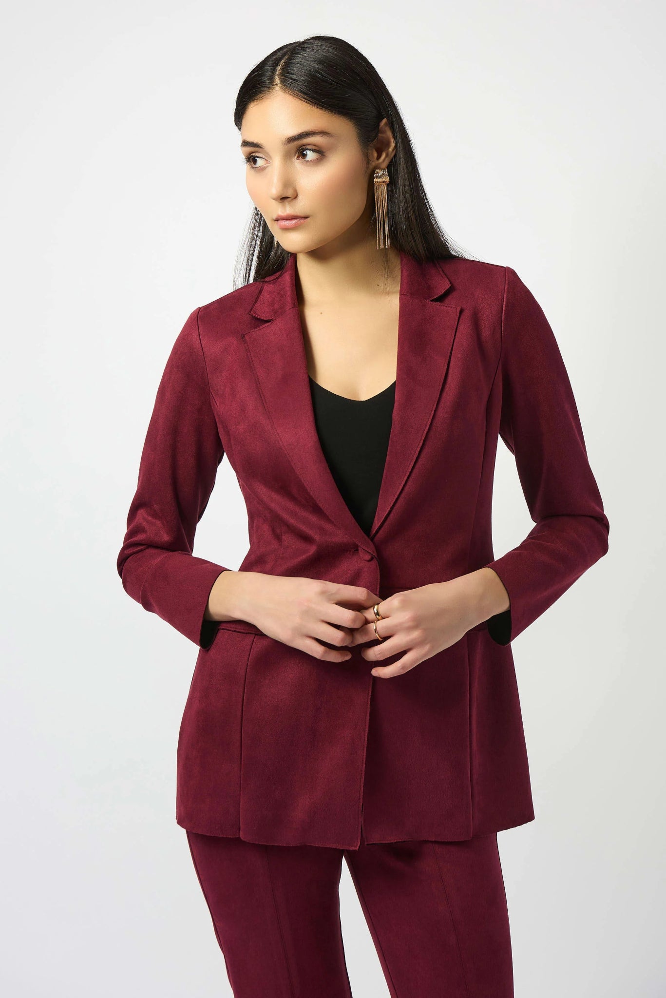 Joseph Ribkoff Blazer dritto in camoscio sintetico effetto scuba Capispalla Donna - Boutique Luisa Trendy