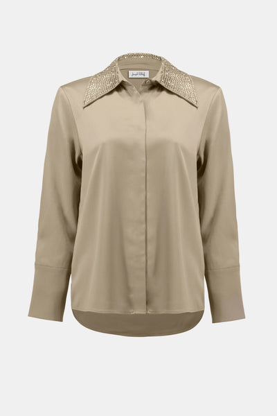 Joseph Ribkoff Blusa in raso e colletto in strass Bluse e camicie - Boutique Luisa Trendy