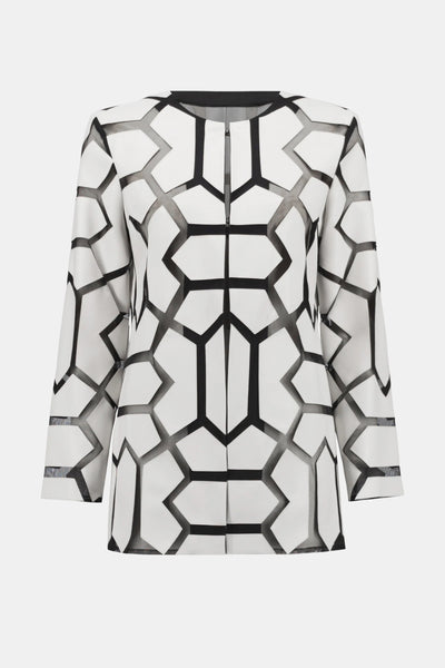 Joseph Ribkoff Giacca in tulle e similpelle con taglio laser Capispalla Donna - Boutique Luisa Trendy