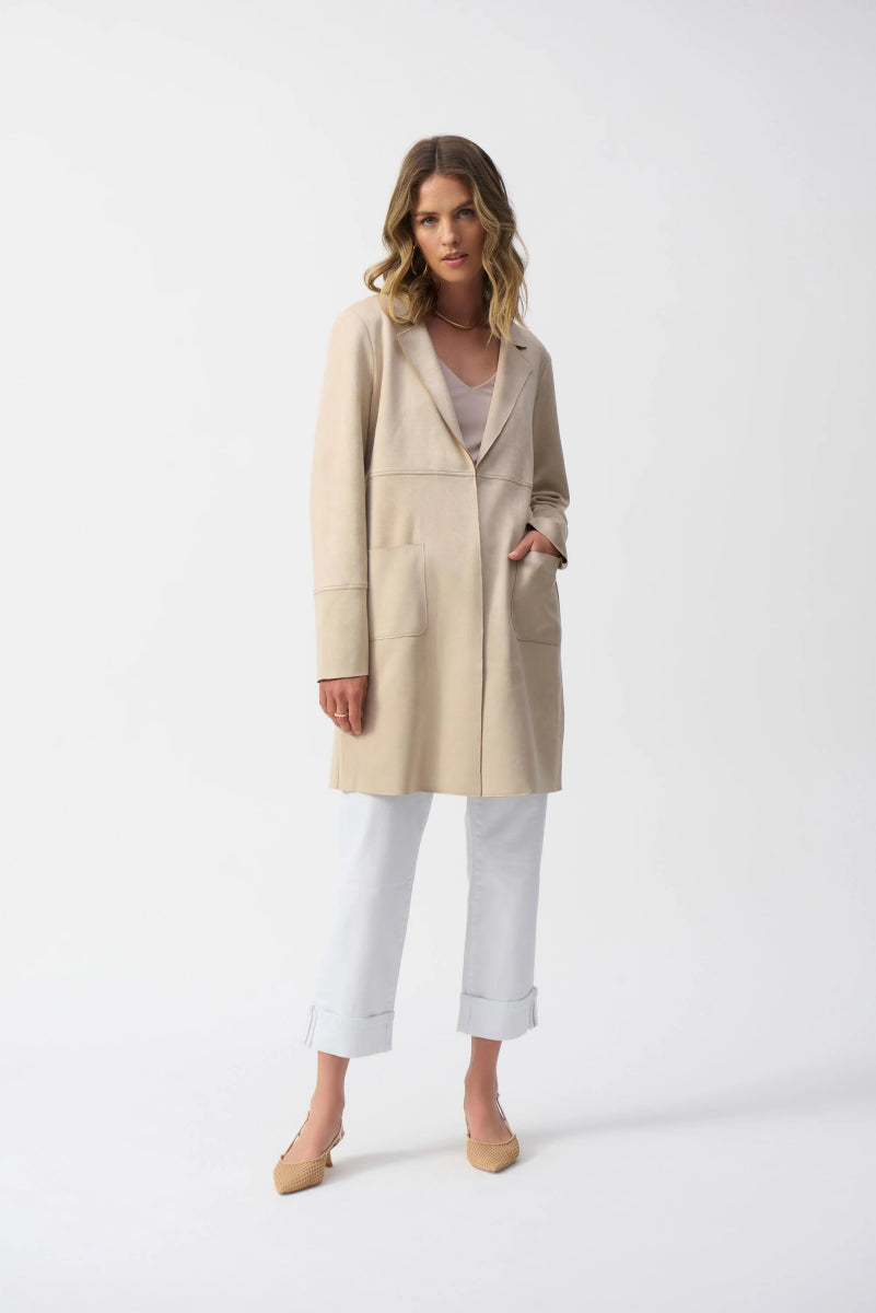 Joseph Ribkoff Giacca lunga in camoscio effetto scuba Capispalla Donna - Boutique Luisa Trendy
