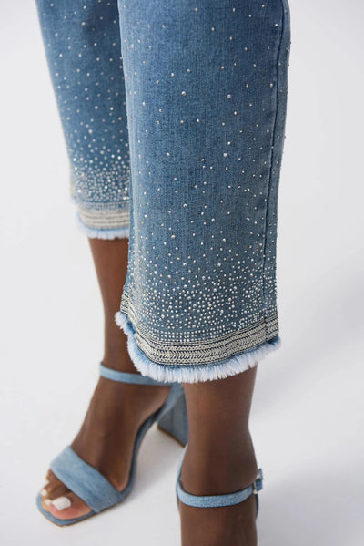 Joseph Ribkoff Jeans cropped dal taglio dritto con strass Jeans - Boutique Luisa Trendy