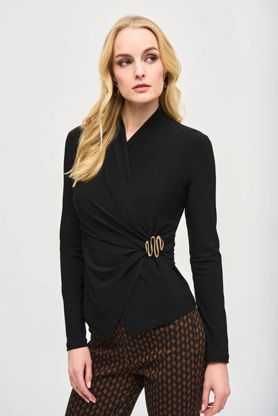 Joseph Ribkoff Maglia a portafoglio aderente in maglia effetto seta T-Shirt e top - Boutique Luisa Trendy