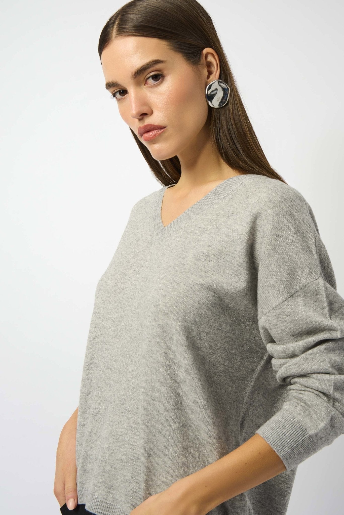 Joseph Ribkoff Maglione squadrato in misto lana con scollo a V Maglie e cardigan Donna - Boutique Luisa Trendy