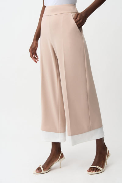 Joseph Ribkoff Pantaloni culotte pull - on in maglia effetto seta con profili a contrasto Pantalone Donna - Boutique Luisa Trendy