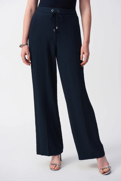 Joseph Ribkoff Pantaloni pull - on a gamba larga in seersucker Pantalone Donna - Boutique Luisa Trendy