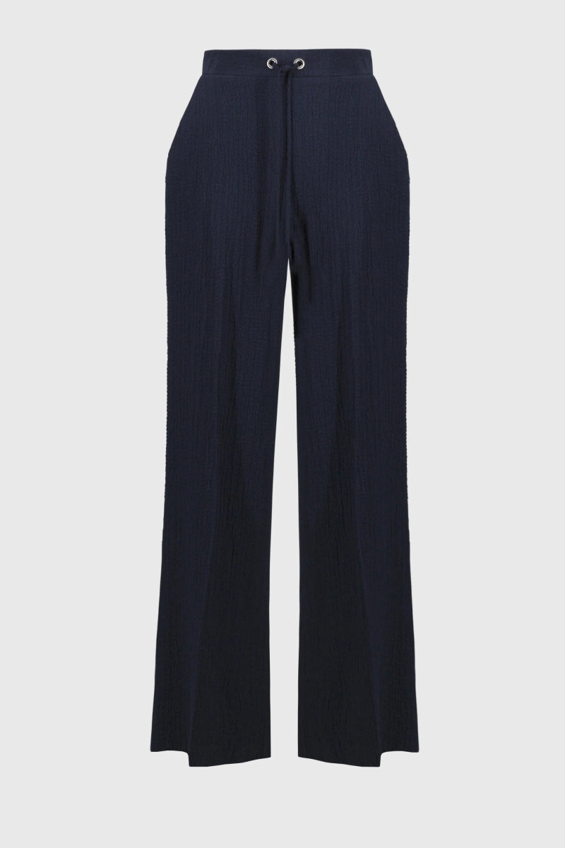 Joseph Ribkoff Pantaloni pull - on a gamba larga in seersucker Pantalone Donna - Boutique Luisa Trendy