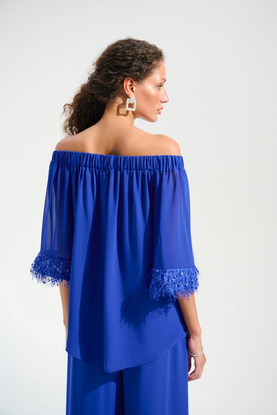 Joseph Ribkoff Top a trapezio a spalle scoperte in georgette e chiffon Bluse e camicie - Boutique Luisa Trendy