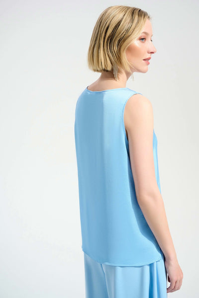 Joseph Ribkoff Top dritto in raso riciclato con finiture in strass T-Shirt e top - Boutique Luisa Trendy