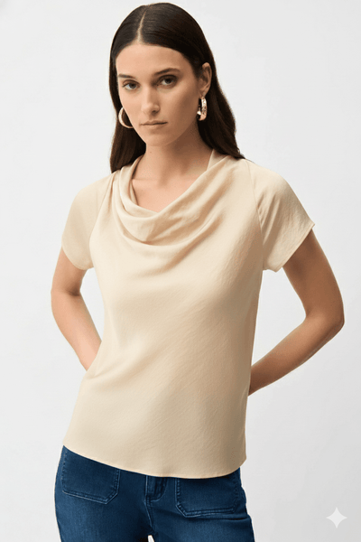 Joseph Ribkoff Top in raso riciclato con collo ad anello Bluse e camicie - Boutique Luisa Trendy