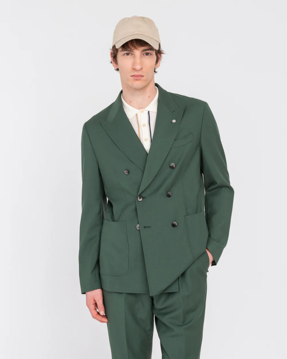 Manuel Ritz Abito doppiopetto in fresco di lana stretch verde Abiti e giacche - Boutique Luisa Trendy
