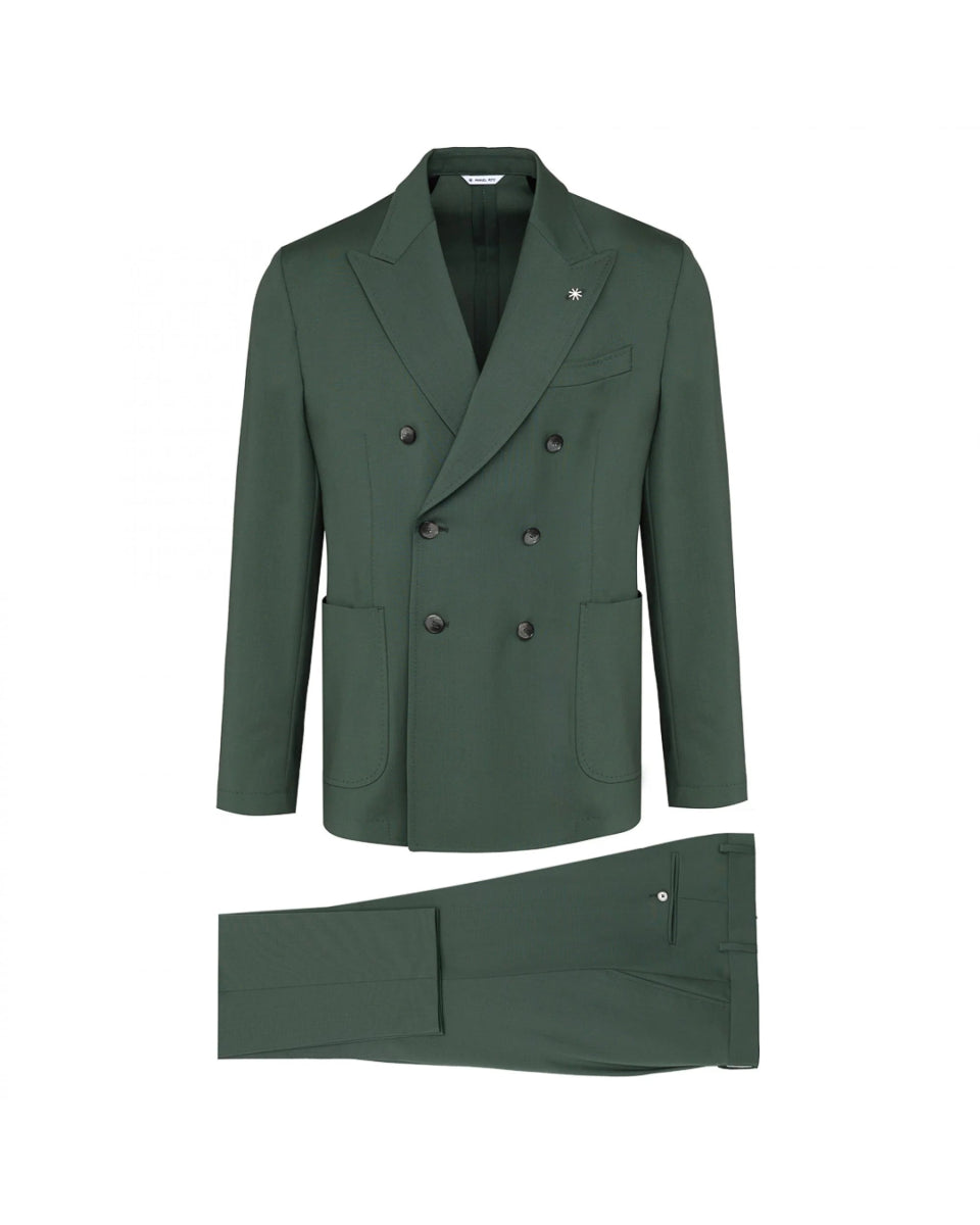Manuel Ritz Abito doppiopetto in fresco di lana stretch verde Abiti e giacche - Boutique Luisa Trendy