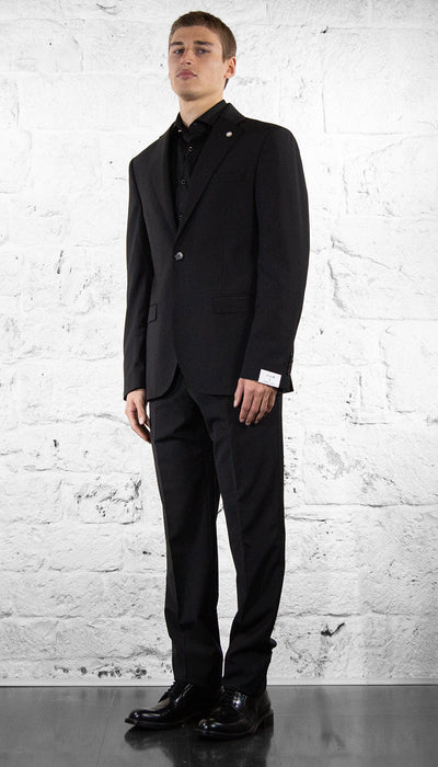 Manuel Ritz Abito nero misto lana drop 8 Abiti e giacche - Boutique Luisa Trendy