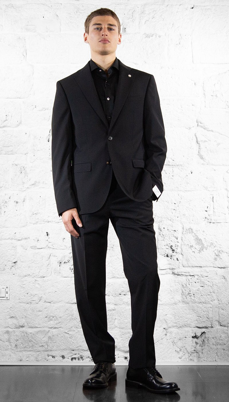 Manuel Ritz Abito nero misto lana drop 8 Abiti e giacche - Boutique Luisa Trendy