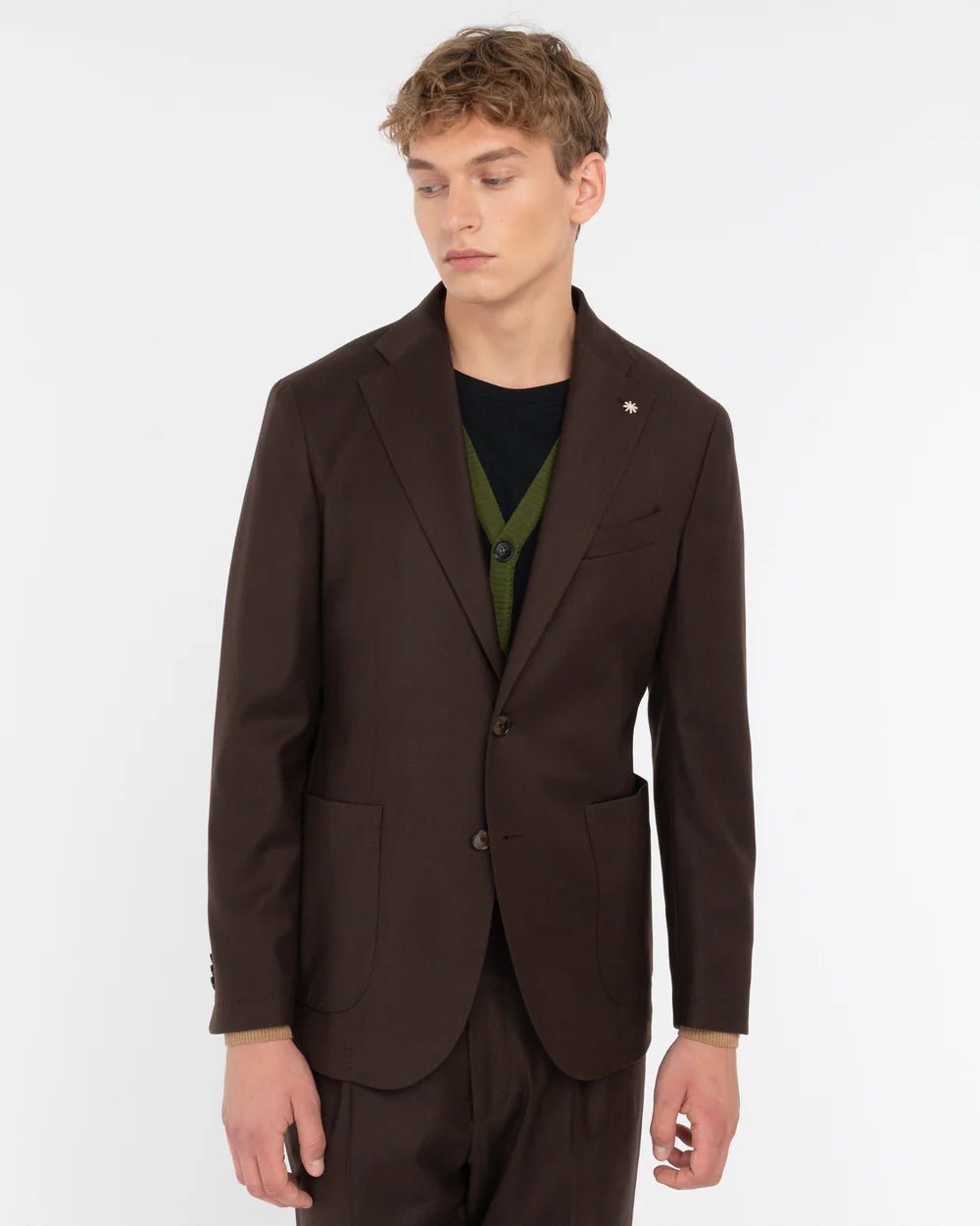 Manuel Ritz Abito slim in flanella di lana stretch marrone Abiti e giacche - Boutique Luisa Trendy