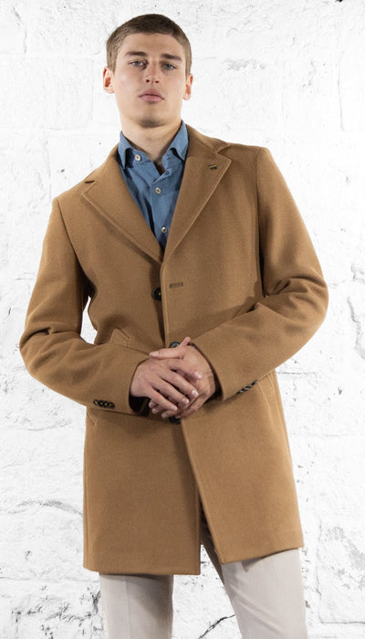 Manuel Ritz Cappotto cammello in panno Capispalla Uomo - Boutique Luisa Trendy