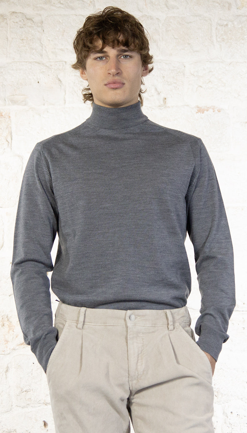 Manuel Ritz Lupetto Mock neck grigio in lana