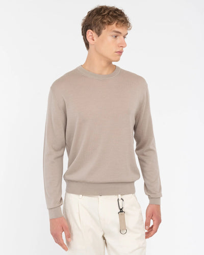 Manuel Ritz Maglia collo tondo pura lana beige Maglie e cardigan uomo - Boutique Luisa Trendy