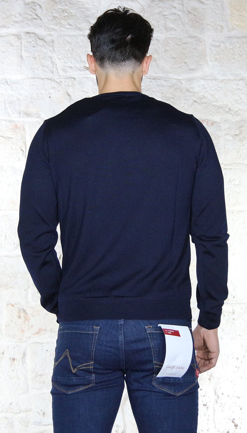 Manuel Ritz Maglione uomo blu in lana - Main Image