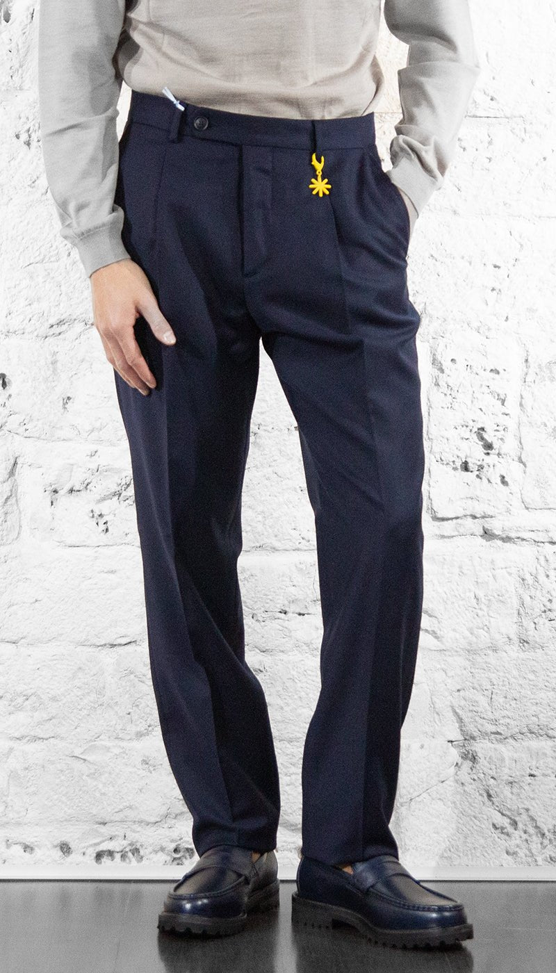 Manuel Ritz Pantalone con pinces flanella di lana stretch Pantaloni Uomo - Boutique Luisa Trendy