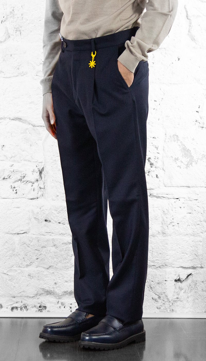 Manuel Ritz Pantalone con pinces flanella di lana stretch Pantaloni Uomo - Boutique Luisa Trendy