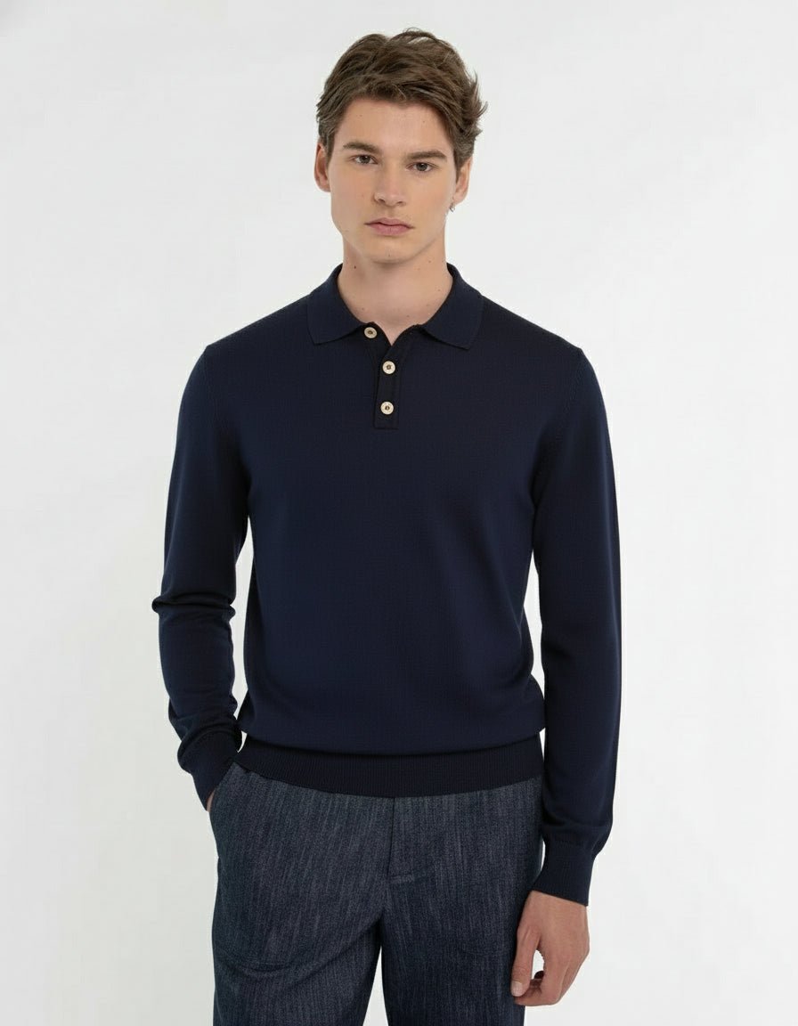 Manuel Ritz Polo manica lunga in pura lana T-shirt e Polo - Boutique Luisa Trendy