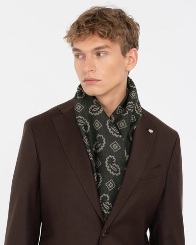 Manuel Ritz Sciarpa jacquard paisley misto lana verde sciarpe e foulard - Boutique Luisa Trendy