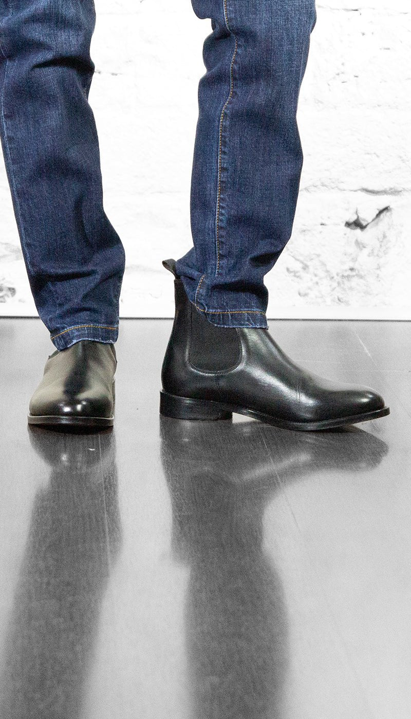Morgillo Stivaletti Uomo Chelsea nero in pelle Scarpe Uomo - Boutique Luisa Trendy