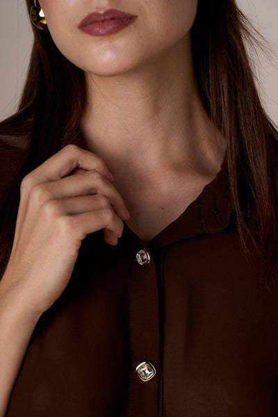 Nosecrets Camicia con bottoni pietre gioiello Bluse e camicie - Boutique Luisa Trendy