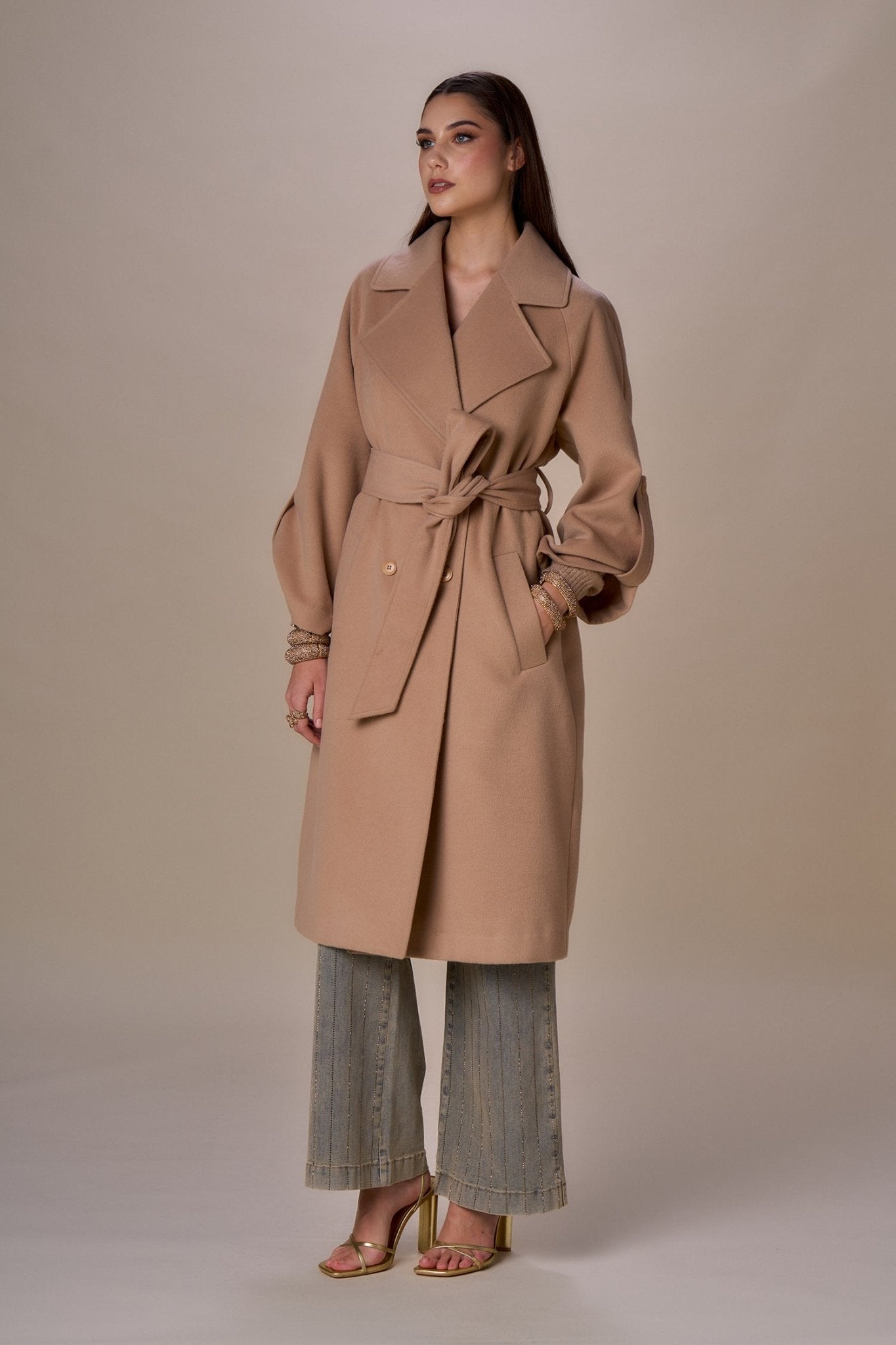 Nosecrets Cappotto con cintura in panno Capispalla Donna - Boutique Luisa Trendy