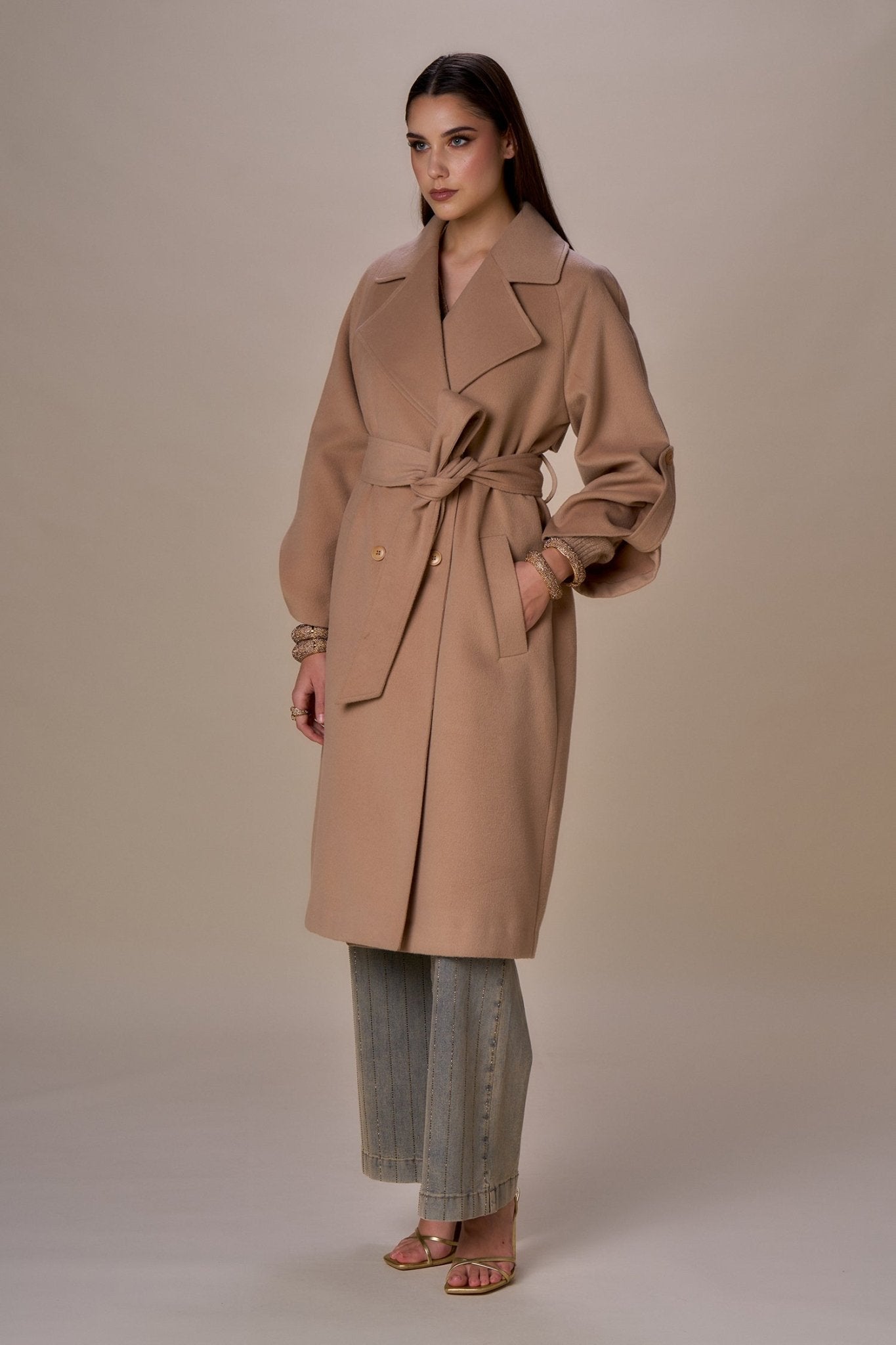 Nosecrets Cappotto con cintura in panno Capispalla Donna - Boutique Luisa Trendy