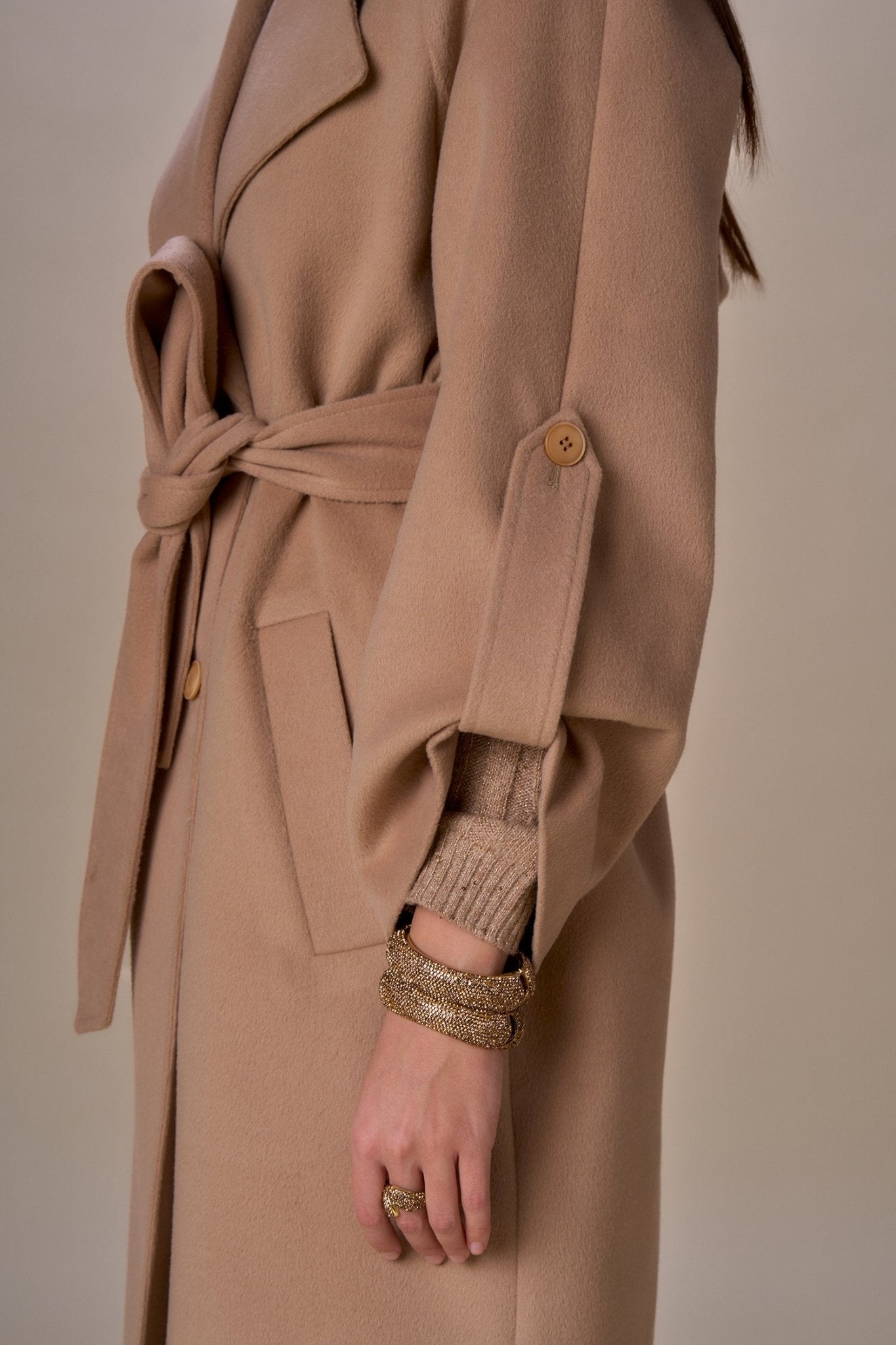 Nosecrets Cappotto con cintura in panno Capispalla Donna - Boutique Luisa Trendy