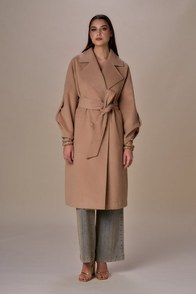 Nosecrets Cappotto con cintura in panno Capispalla Donna - Boutique Luisa Trendy