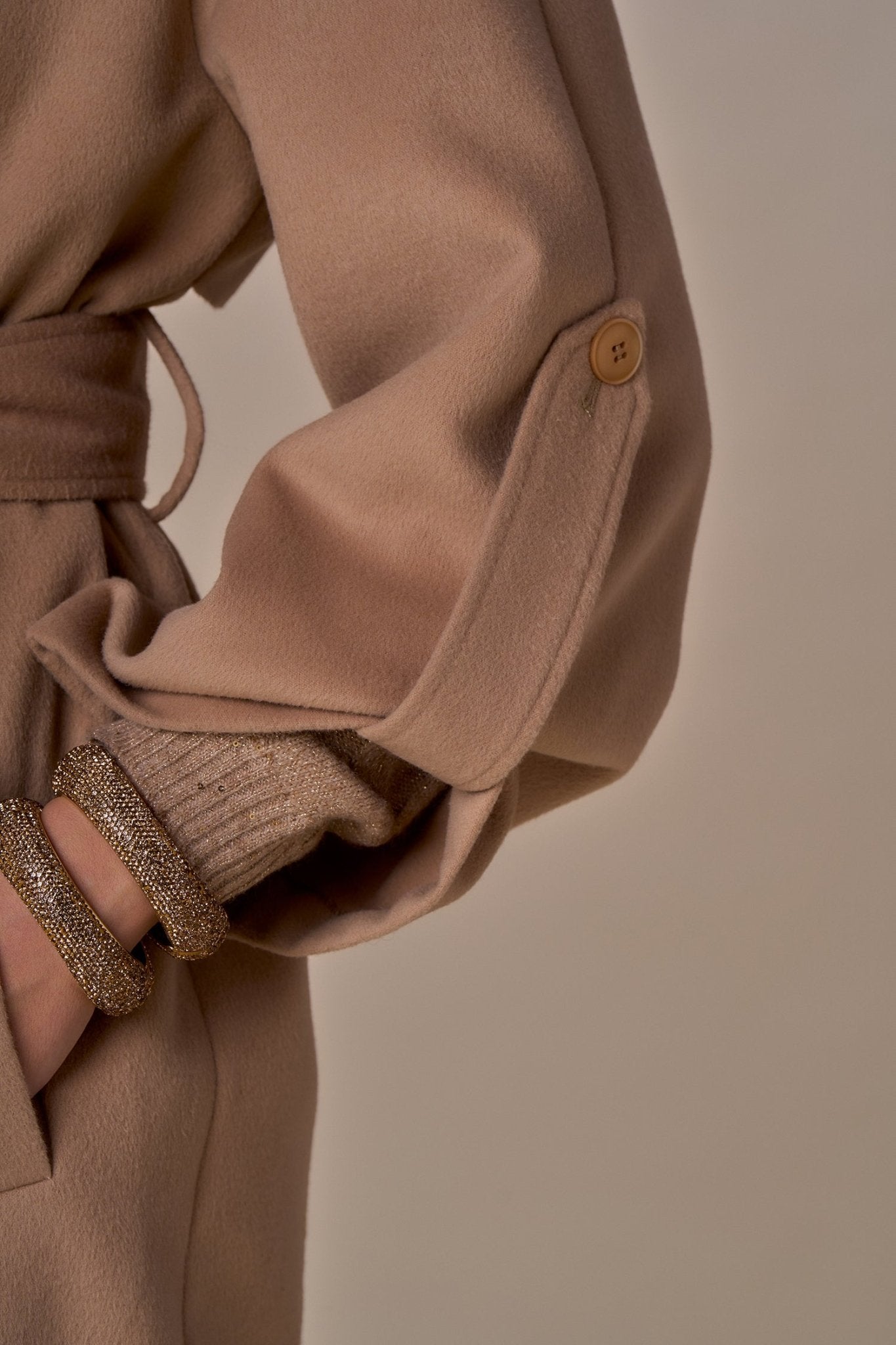 Nosecrets Cappotto con cintura in panno Capispalla Donna - Boutique Luisa Trendy