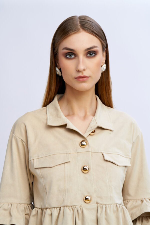 Nosecrets Giacchina scamosciata con rouches Capispalla Donna - Boutique Luisa Trendy