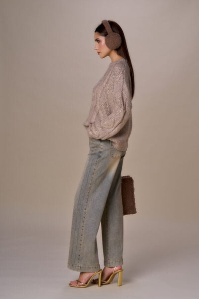 Nosecrets Jeans a righe di diamanti Jeans - Boutique Luisa Trendy