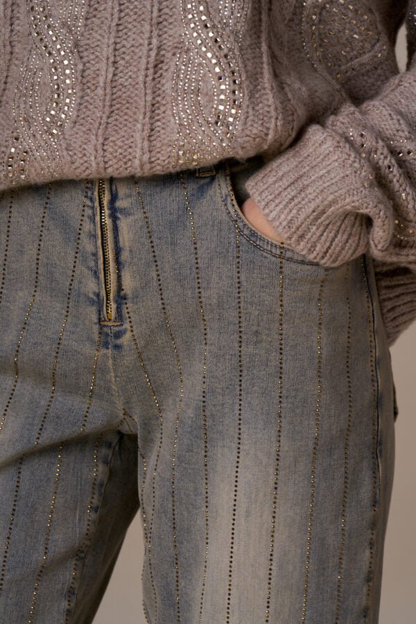 Nosecrets Jeans a righe di diamanti Jeans - Boutique Luisa Trendy
