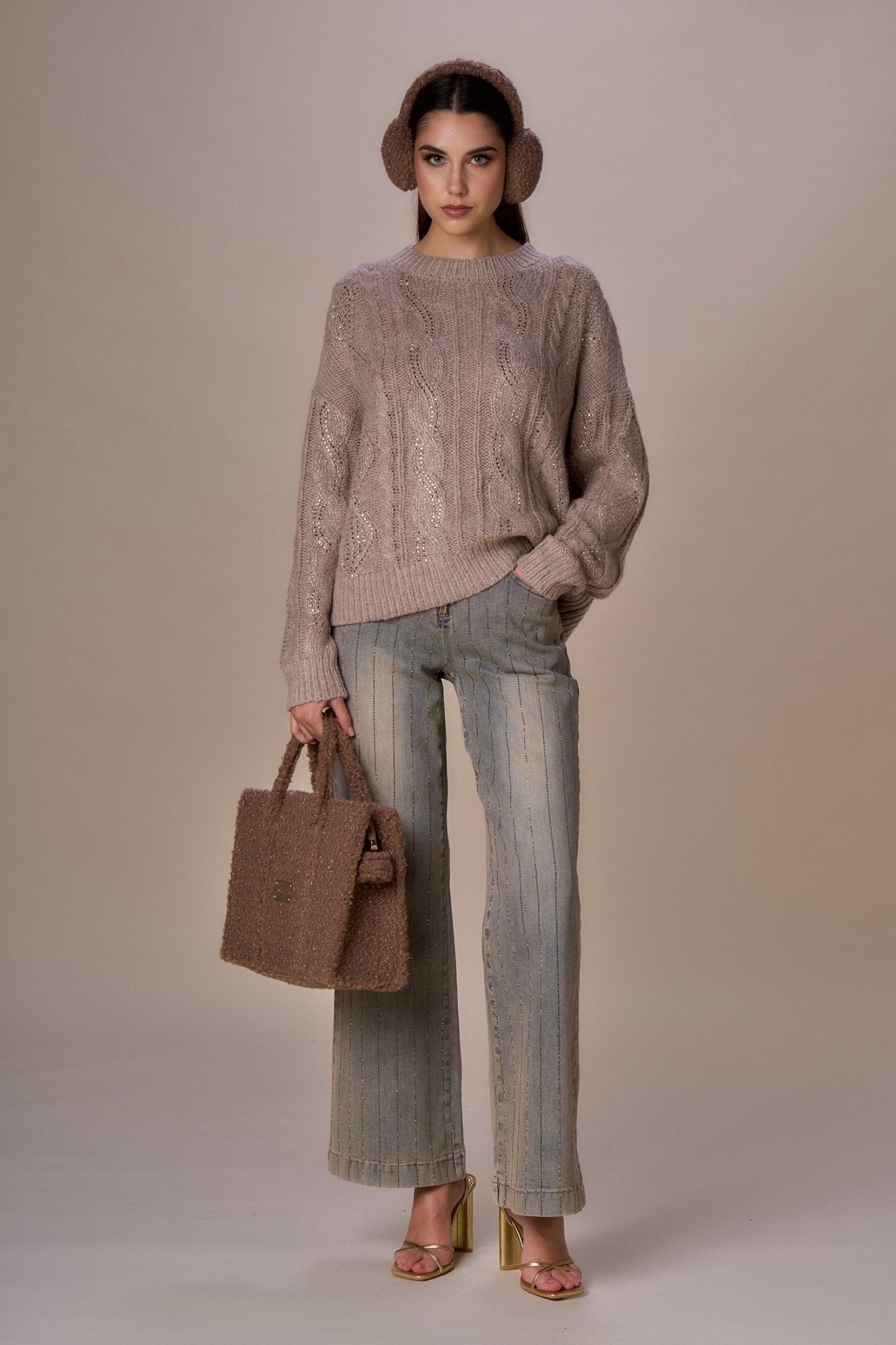 Nosecrets Jeans a righe di diamanti Jeans - Boutique Luisa Trendy