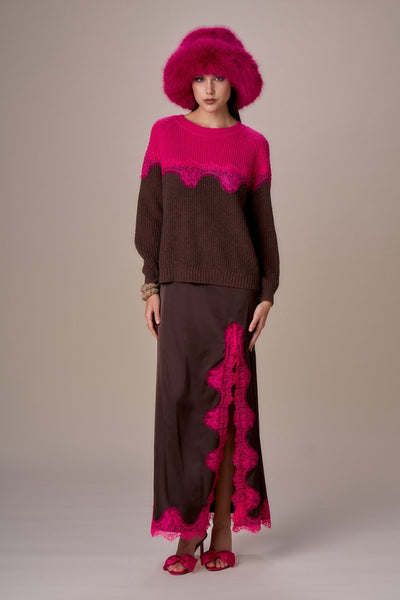 Nosecrets Maglia bicolore con pizzo Maglie e cardigan Donna - Boutique Luisa Trendy