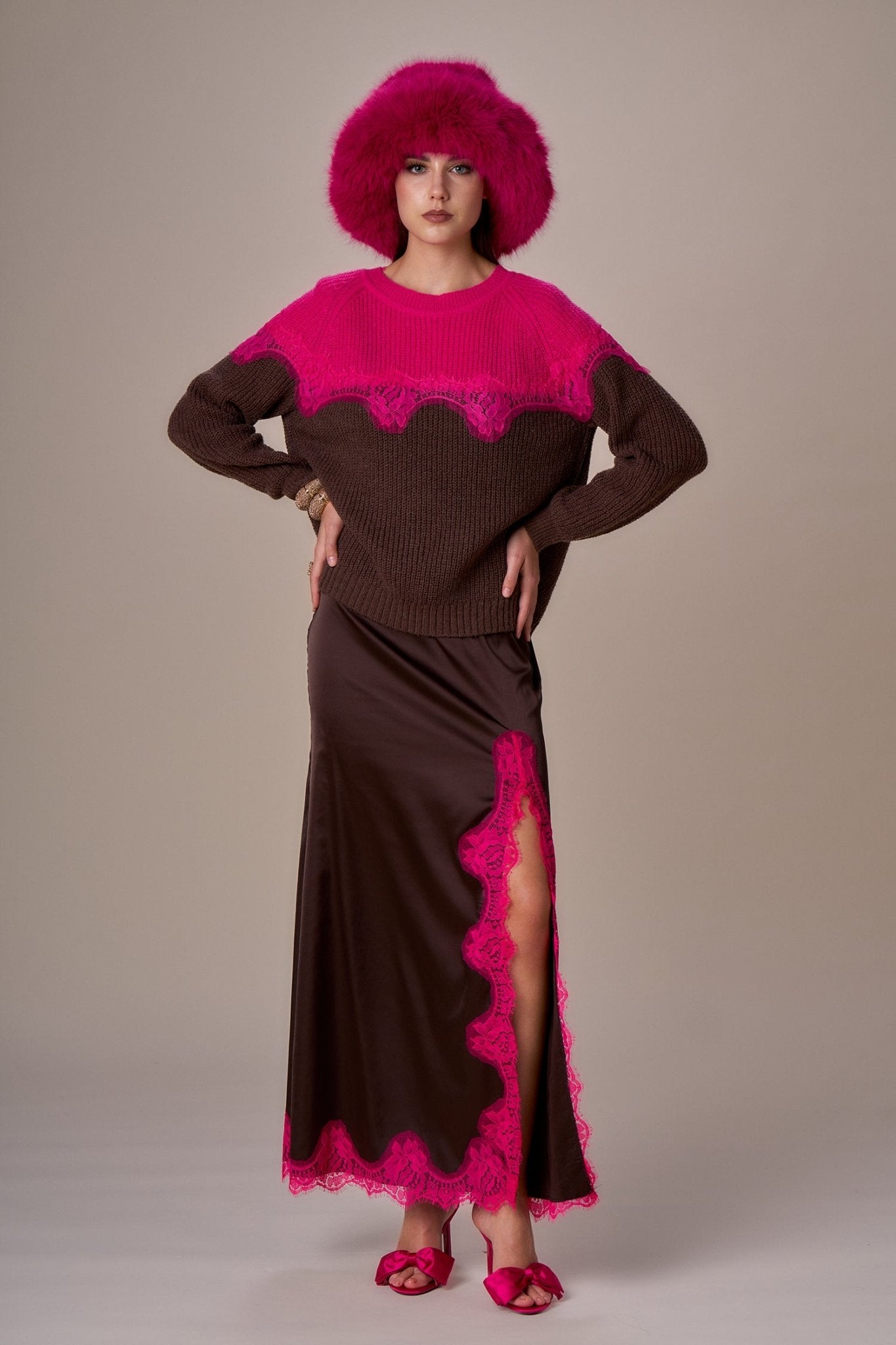 Nosecrets Maglia bicolore con pizzo Maglie e cardigan Donna - Boutique Luisa Trendy