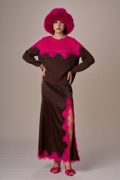 Nosecrets Maglia bicolore con pizzo Maglie e cardigan Donna - Boutique Luisa Trendy