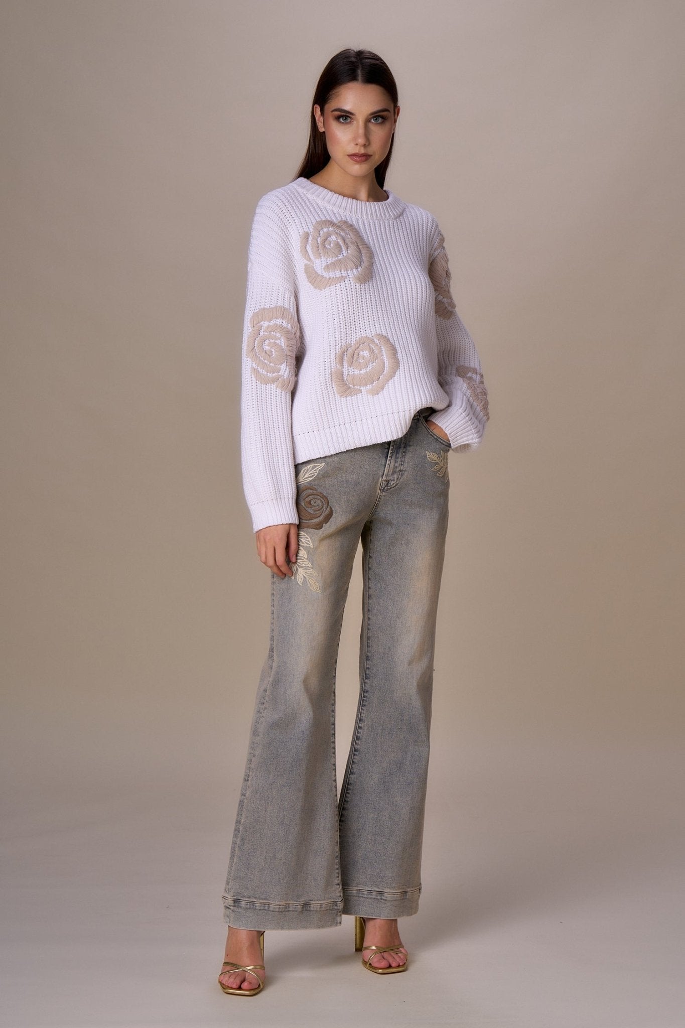 Nosecrets Maglia ricamo rose Maglie e cardigan Donna - Boutique Luisa Trendy