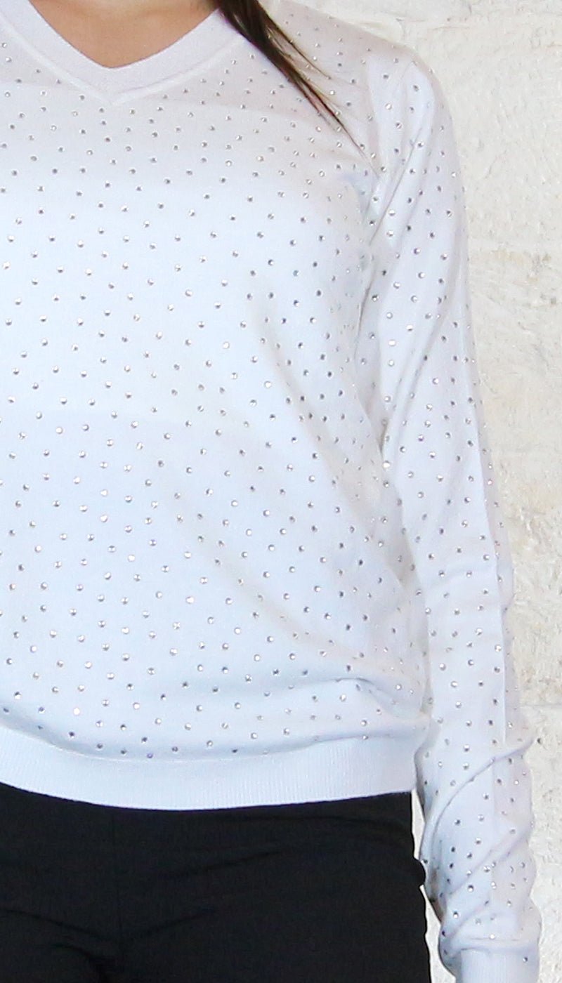 Nosecrets Milano Maglia a V con diamanti Maglie e cardigan Donna - Boutique Luisa Trendy