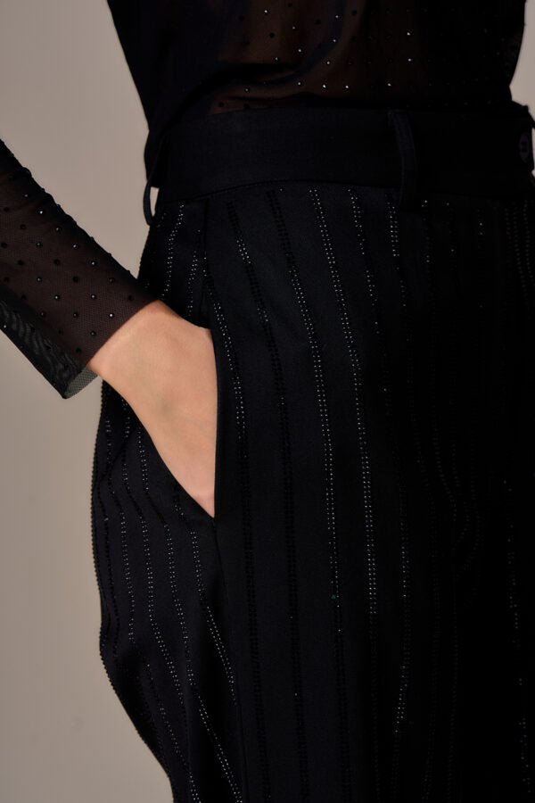 Nosecrets Pantalone gessato diamanti Pantalone Donna - Boutique Luisa Trendy