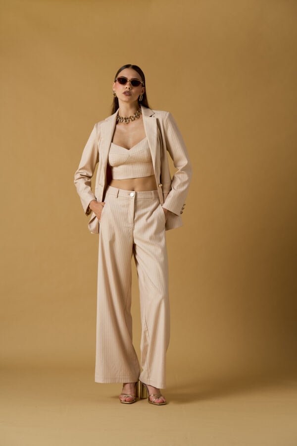 Nosecrets Pantalone palazzo gessato oro Pantalone Donna - Boutique Luisa Trendy